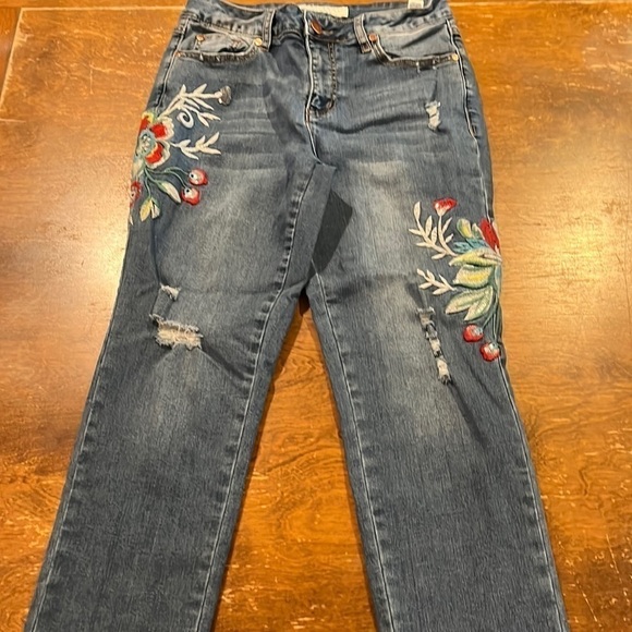 1946 Denim Embroidered Jeans - Picture 1 of 6